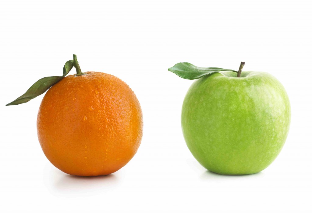Apple and Orange isolted on white